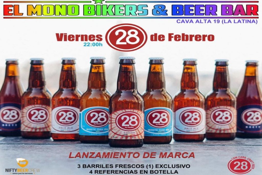 Cervezas 28 Ibérica presentación en El Mono Bikers
