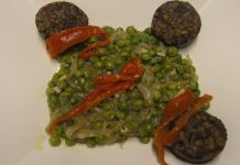 Guisantes a la cerveza con morcilla Guisantes a la cerveza con morcilla